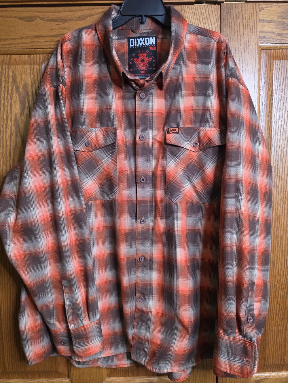 DIXXON Orange and Brown Plaid Men's Button-Up Shirt